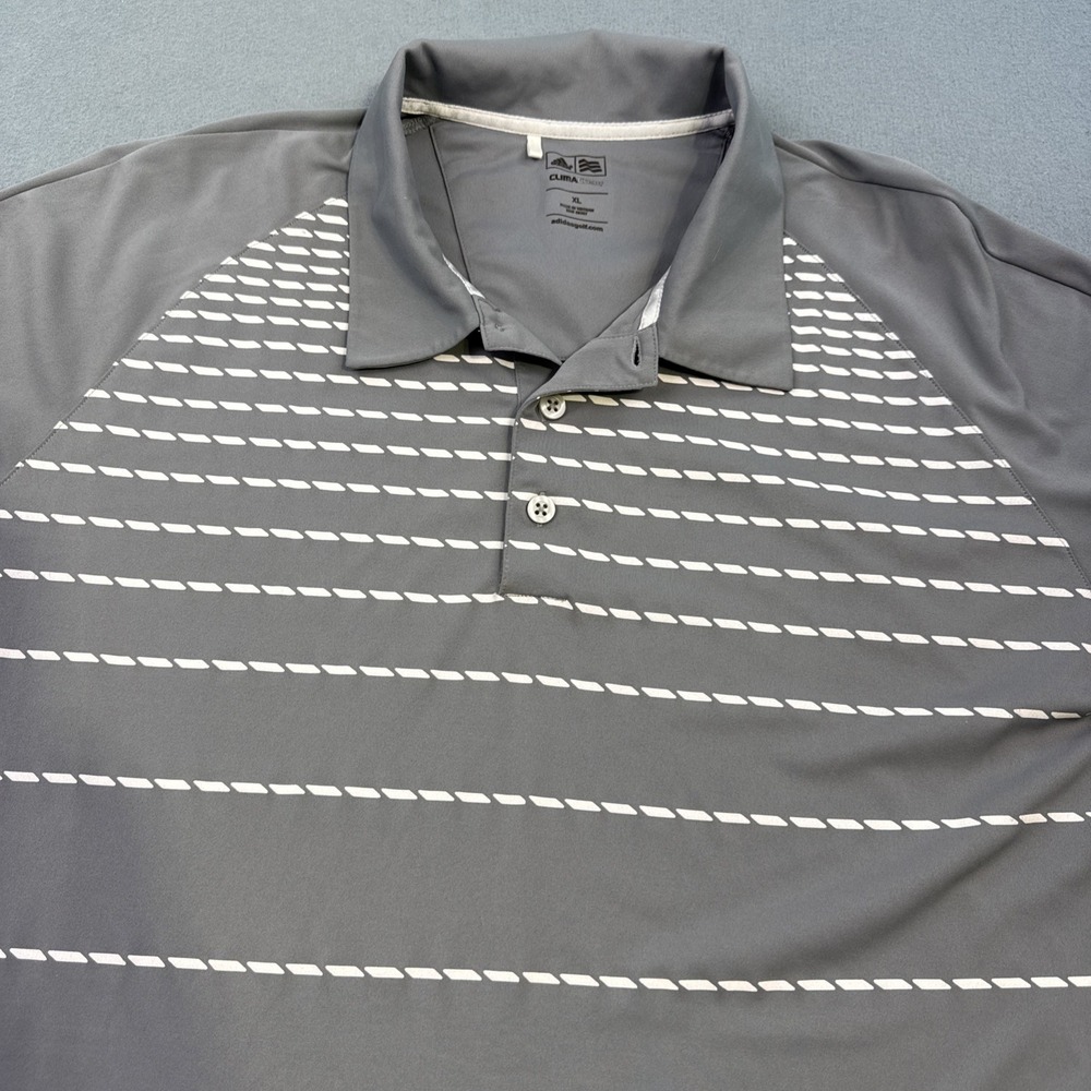 adidas SHIRT climacool Men's X LARGE Golf Polo GRAY Short Sleeve